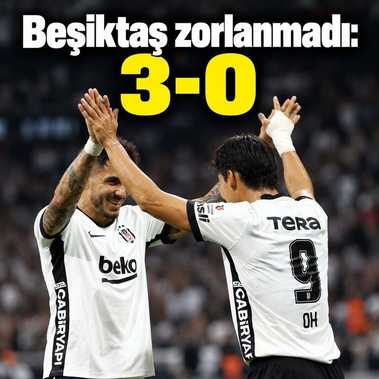 Beşiktaş’tan net galibiyet: Erzurumspor’u 3 golle geçti