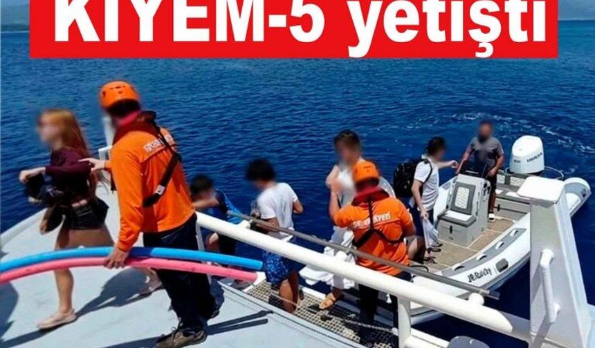 Teknedeki 5 kişi kurtarıldı