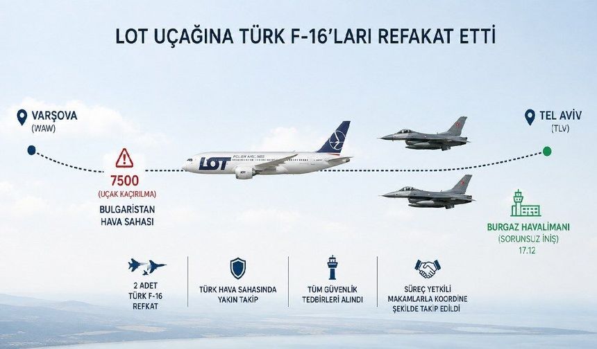 Uçak kaçırılma alarmı veren LOT uçağına Türk F-16'ları refakat etti