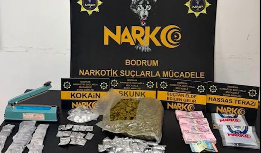 Bodrum'da uyuşturucu operasyonu: 3 şüpheliden 2'si tutuklandı