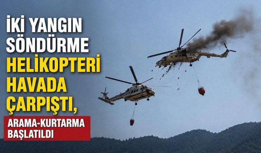 İki yangın söndürme helikopteri havada çarpıştı, arama-kurtarma başlatıldı