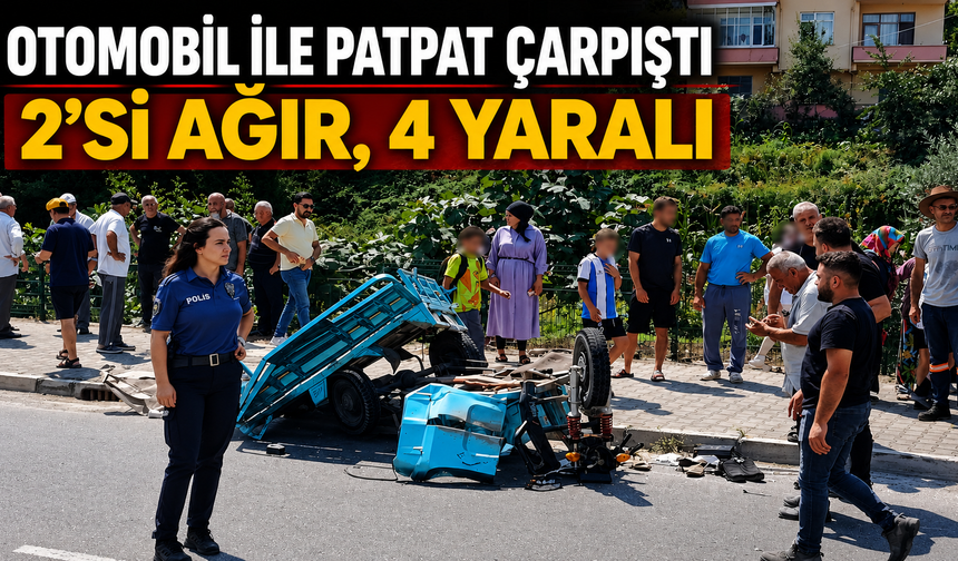 Otomobil ile patpat çarpıştı: 2’si ağır 4 yaralı