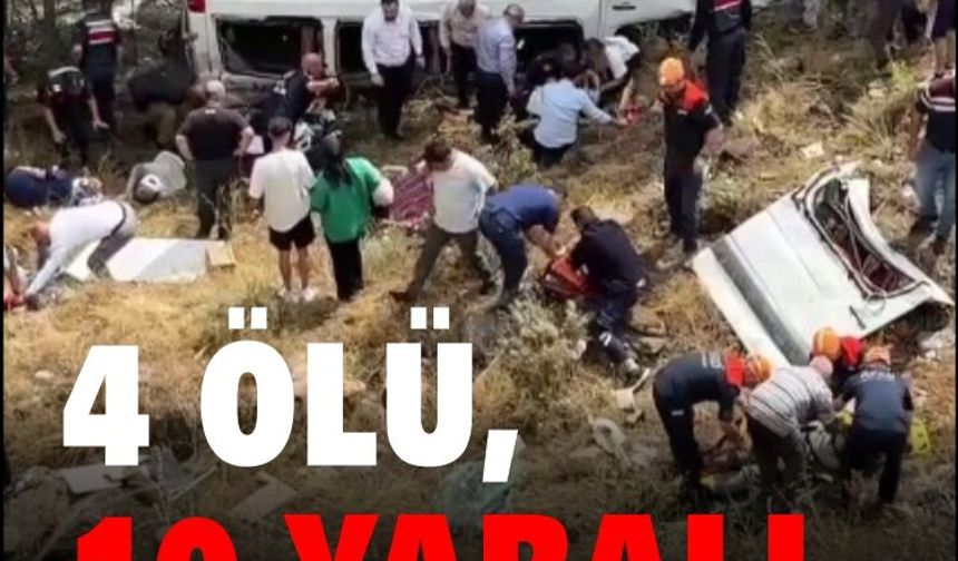 Yolcu minibüsünün devrildiği kazada 4 kişi öldü, 10 kişi yaralandı