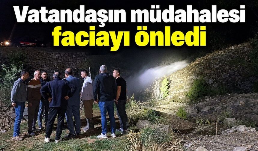 Sulama kanalı patladı, vatandaşın müdahalesi tehlikeyi önledi