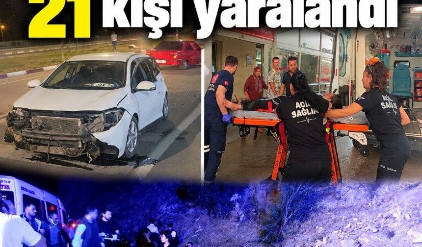 Giresun, Adana, Tokat’taki kazada 21 yaralı