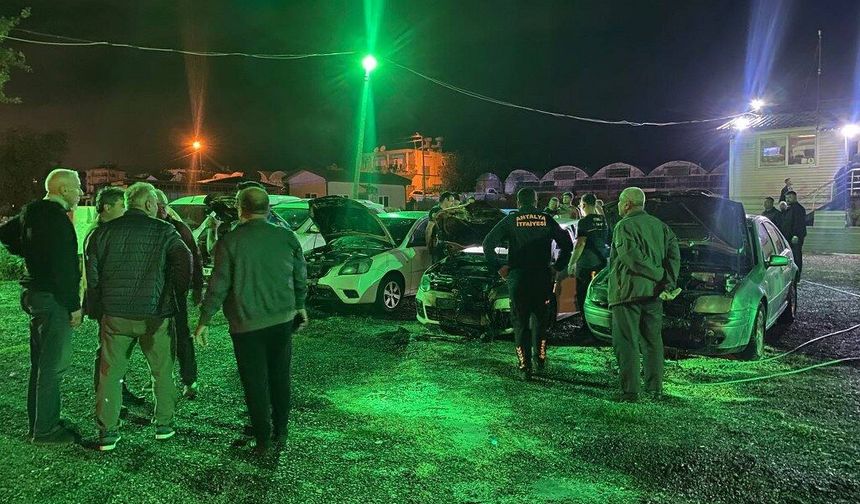 Otomobil galerisindeki 6 aracı benzin dökerek kundakladı