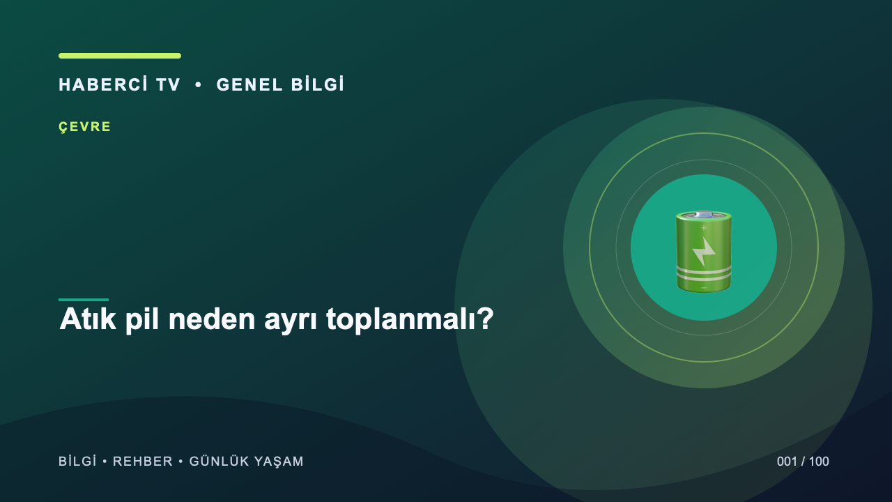Atık pil neden ayrı toplanmalı?
