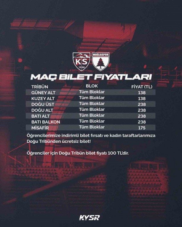 Kayserispor Muğlaspor Bilet 614X768